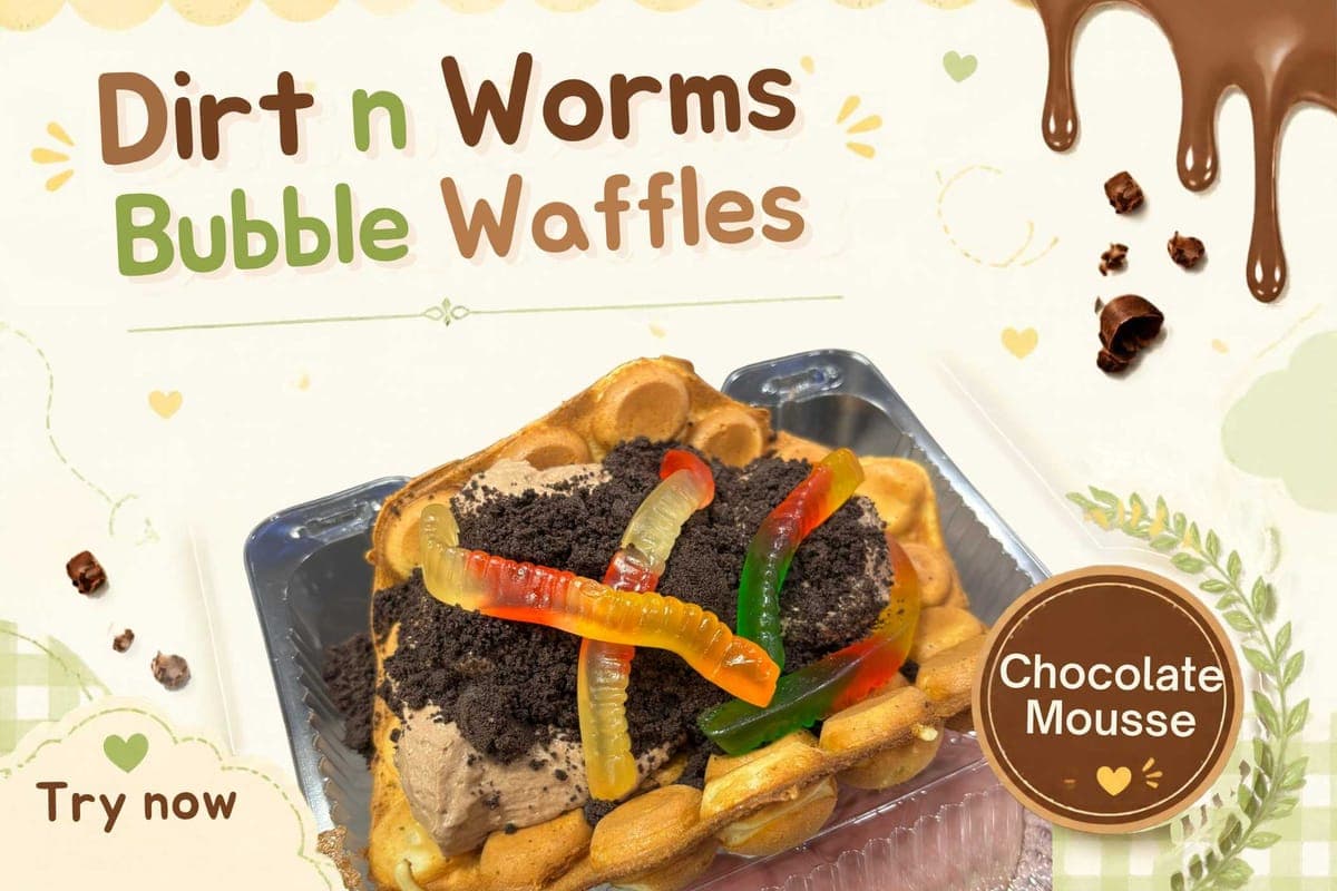 Dirt n Worms Bubble Waffles