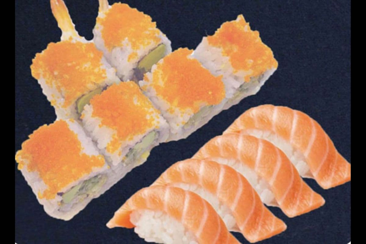 C1. Salmon Sushi (4 pcs), Dynamite Roll (8pcs)