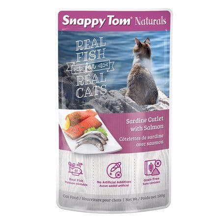 Snappy Tom Naturals Sardine Cutlet with Salmon Wet Cat Food 100 g