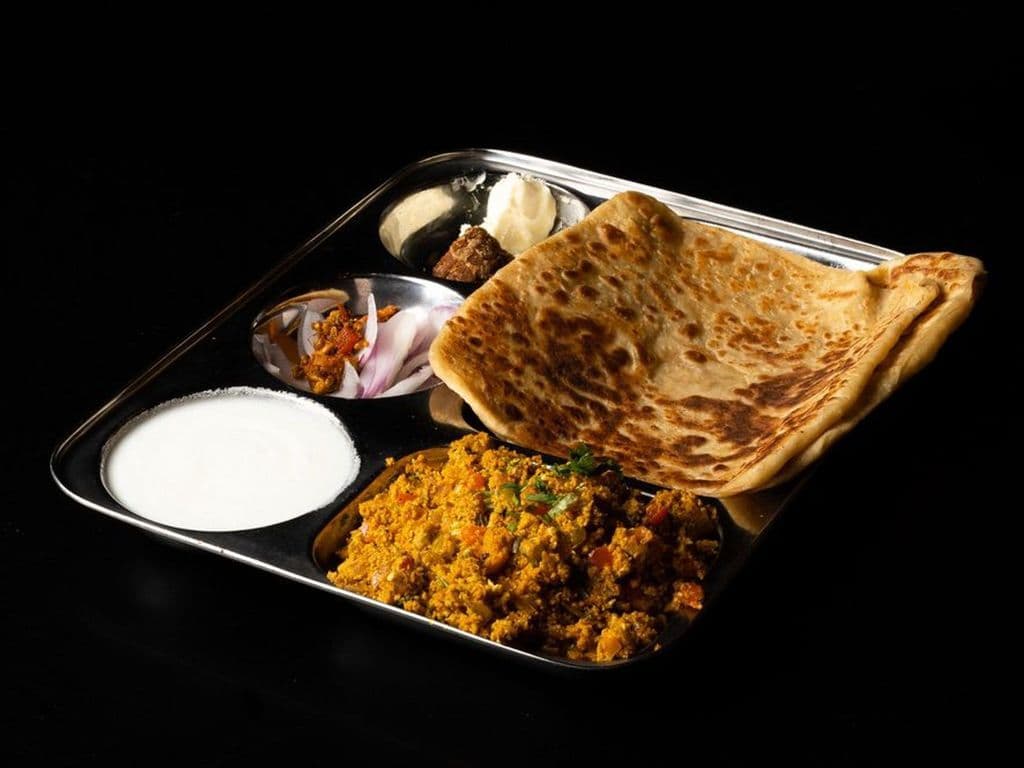 EGG BHURJI W/2 PLAIN PARATHA