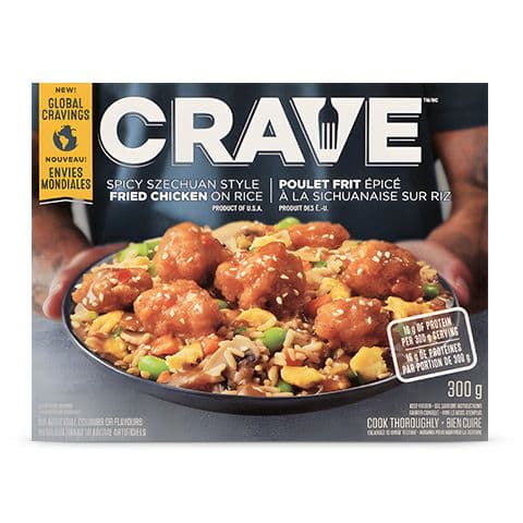 CRAVE Spicy Szechuan Style Fried Chicken On Rice Frozen Meal 300g