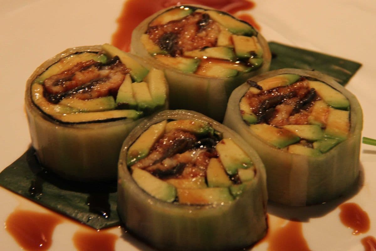 Eel and Avocado Green Tea Roll