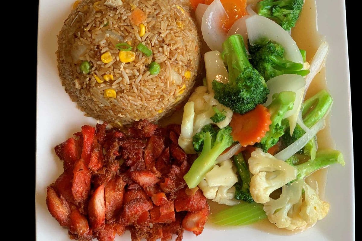 67. Fried Rice with Grilled Chicken and Mixed Vegetables
