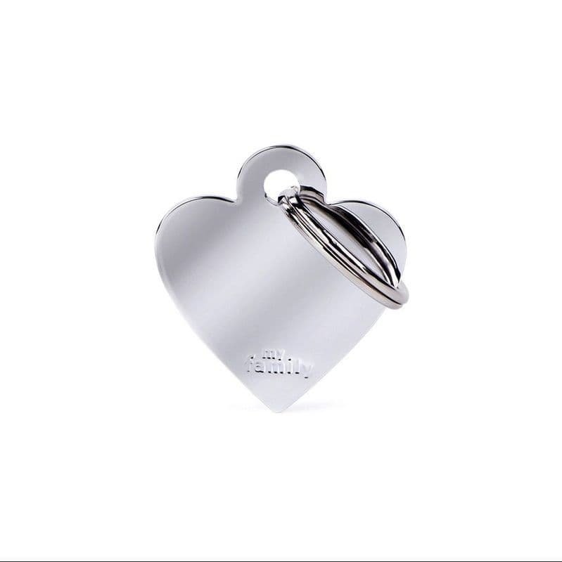 MyFamily Heart Chrome Brass Engraved Tag