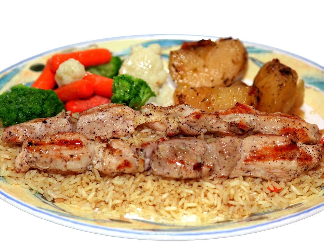 Double Chicken Souvlaki.