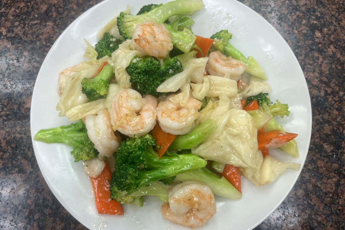 57. Shrimp and Mixed Greens