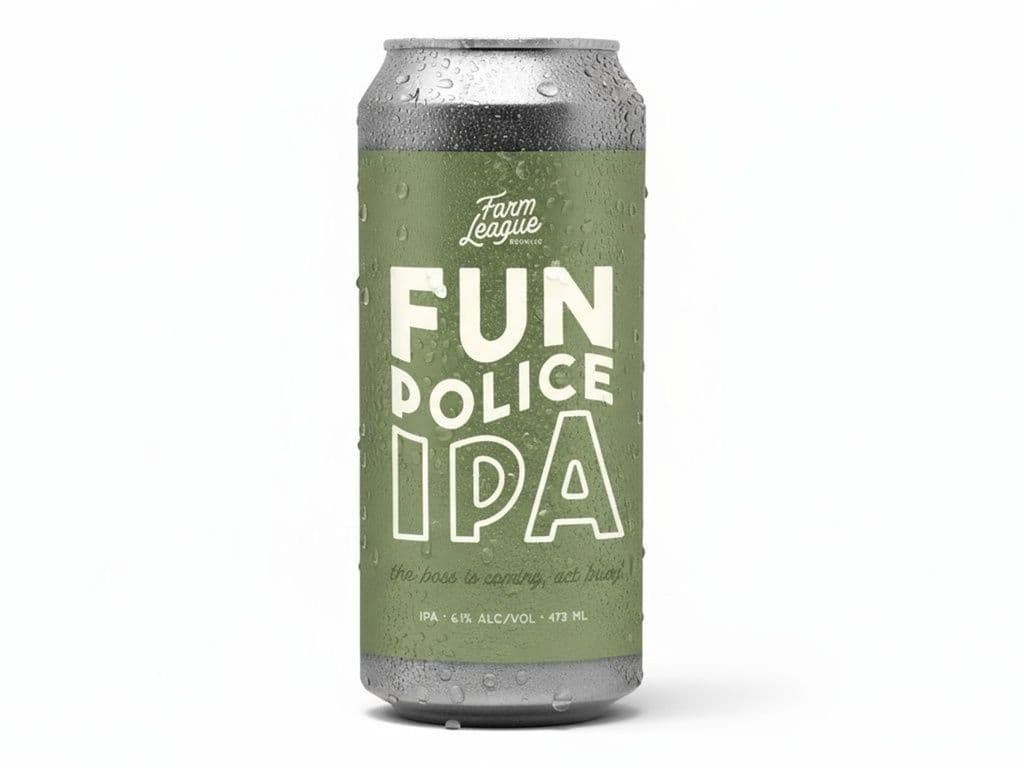 Farm League Brewing - Fun Police IPA, Individual 473ml beer can (6.1% ABV)