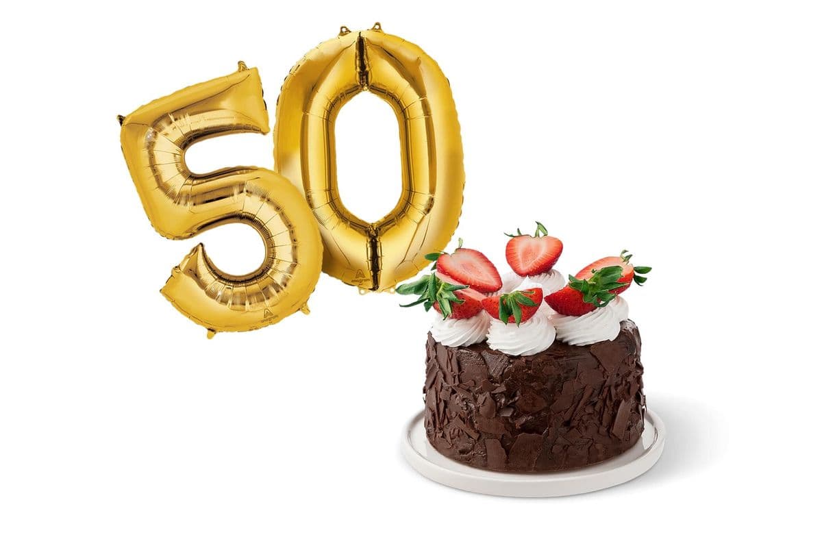 Cadeau Gâteau d'Anniversaire au Chocolat et Ballons Numérotés / Chocolate Birthday Cake & Number Balloon Gift Set
