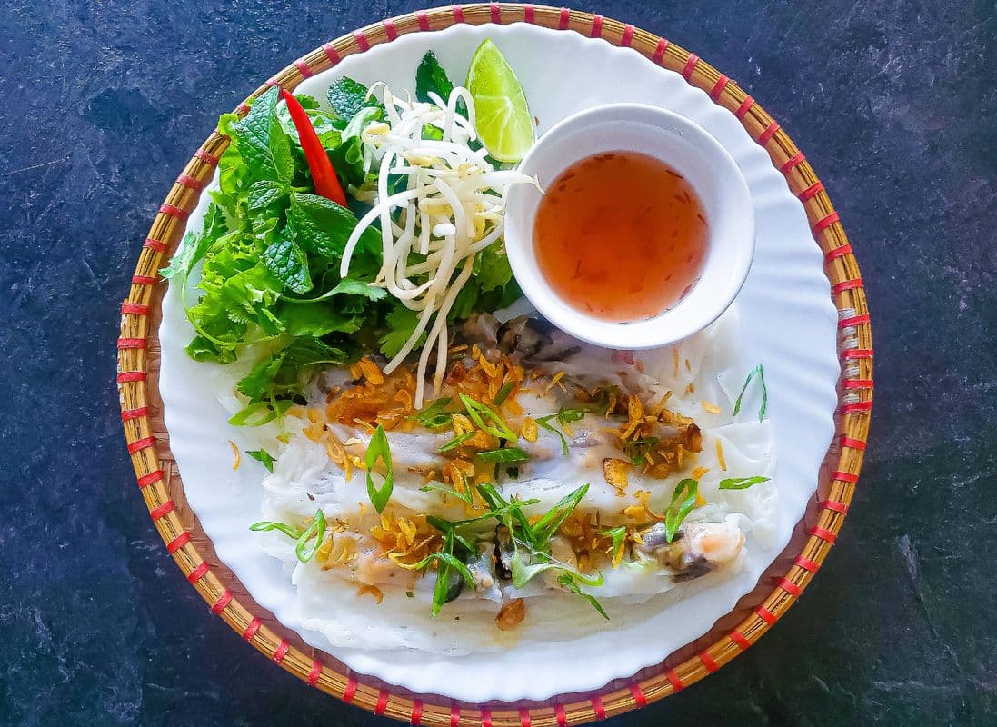 S2. Steamed Rice Rolls with Pork and Shrimp (Bánh Cuốn Thịt Heo Tôm)