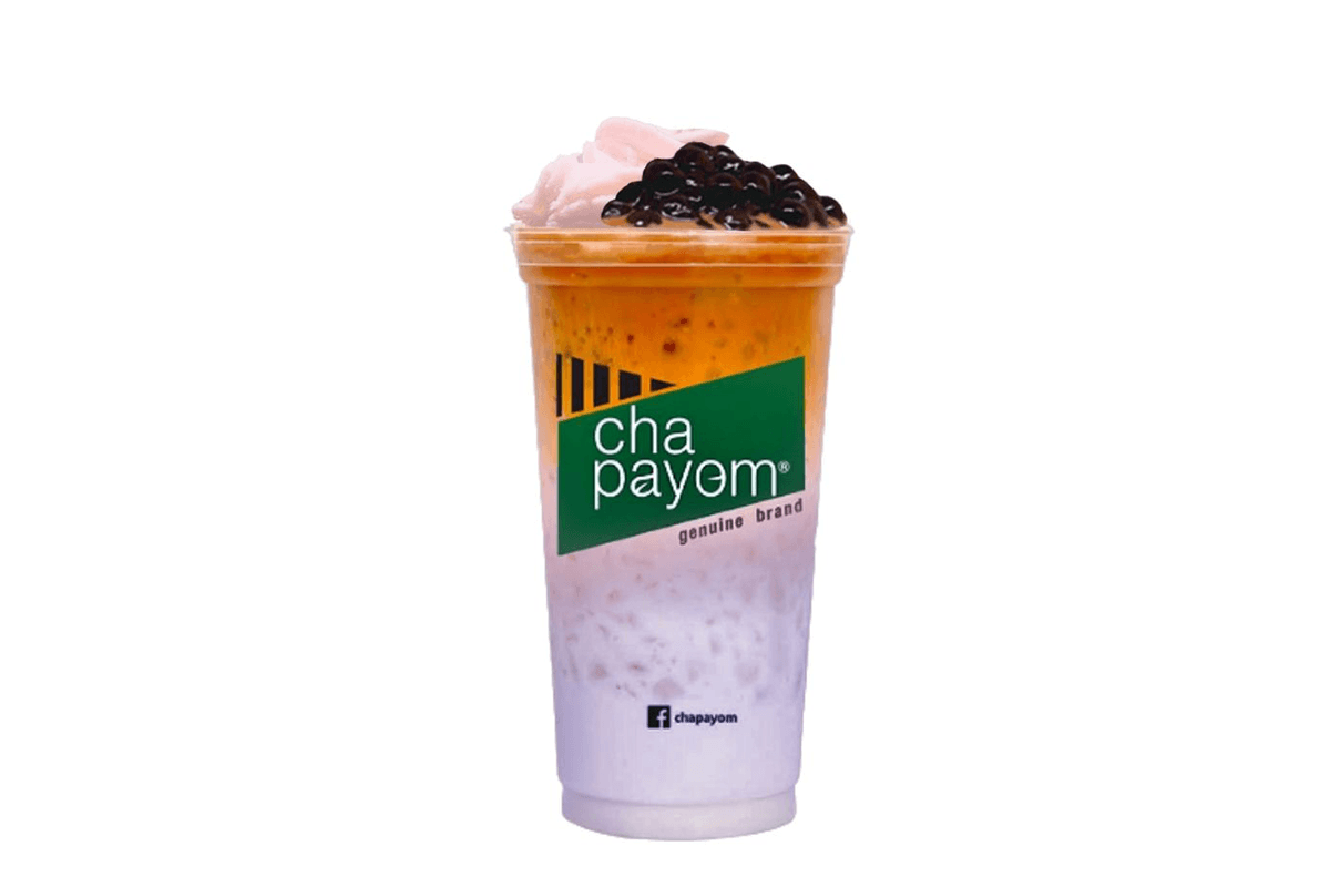 Taro Thai Milk Tea with Taro Chunks and Tapioca