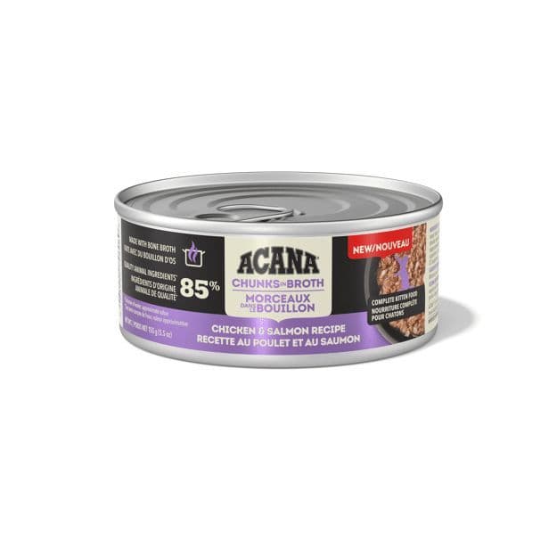 Acana Chunks in Broth Kitten Wet Food Chicken + Salmon Recipe 155 g