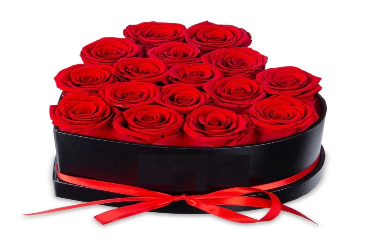 Large Heart Shaped Box with Roses