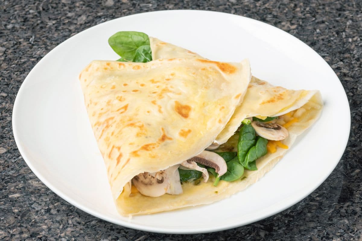 Spinach and Mushroom Crepe