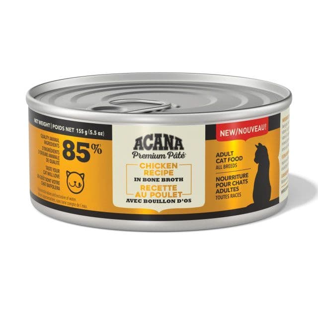 Acana Premium Pate Wet Cat Food in Bone Broth Beef Chicken + Fish Recipe 155g Can