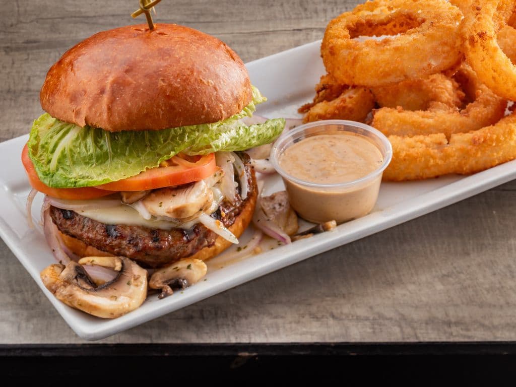 Provolone Mushroom Burger