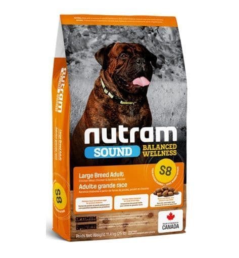 Nutram Dog Sound Balanced Wellness S8 Large Breed Chicken Meal, Chicken & Oatmeal Recipe Adult Dog 11.4 kg