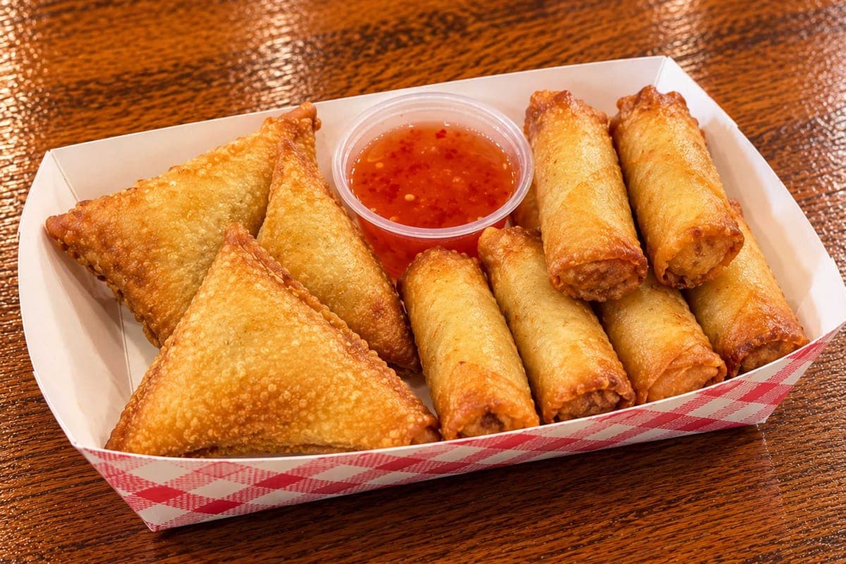 3 Potatos Samosas & 6 Spring Rolls Combo