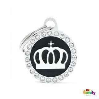 MyFamily Black Glam Crown Engraved Tag