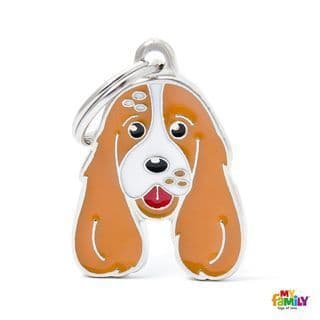 MyFamily Orange And White Cocker Spaniel Engraved Tag