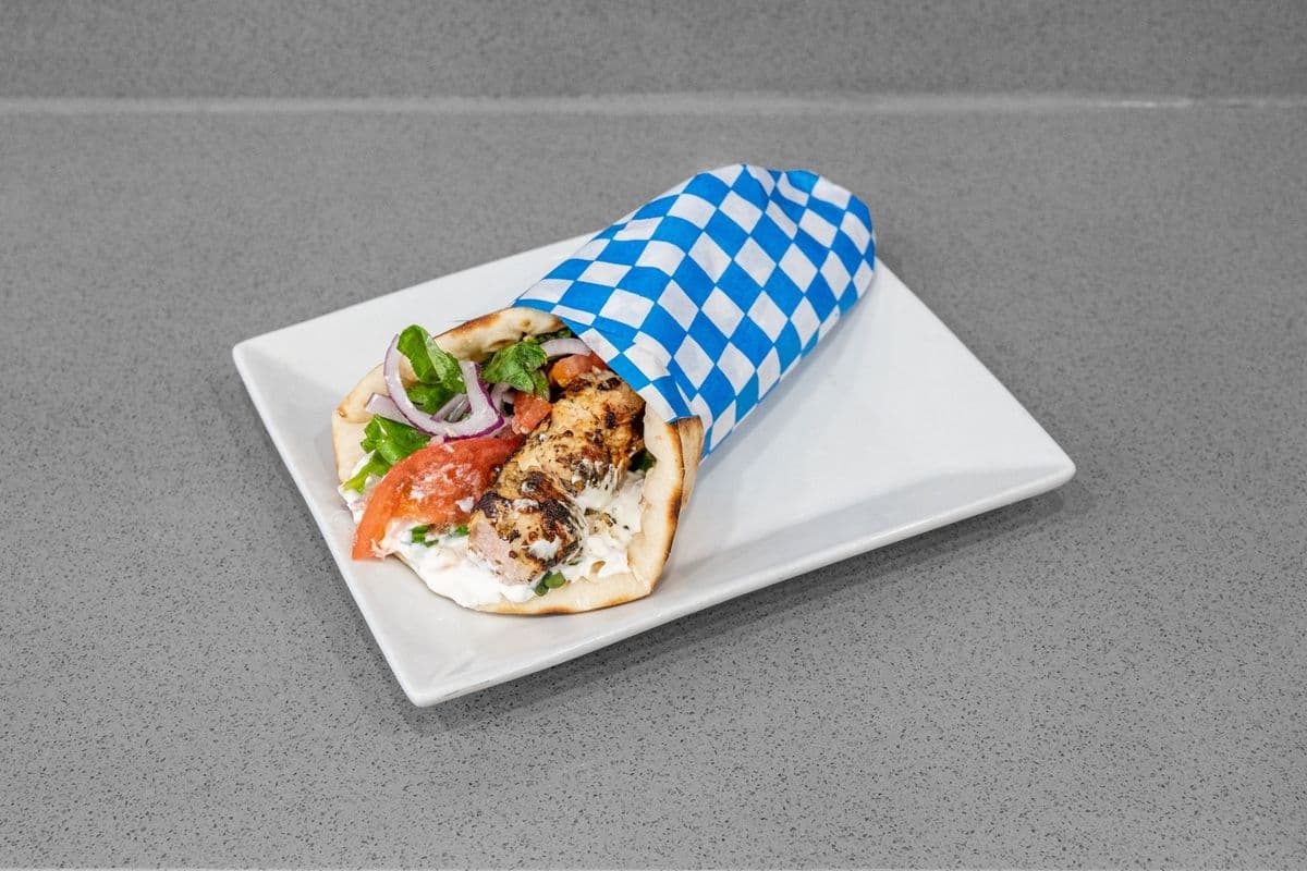 Souvlaki on Pita with Chicken Sandwich
