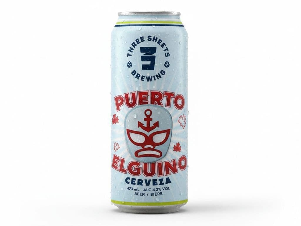 Three Sheets Brewing - Puerto Elguino CERVEZA, Individual 473ml beer can (4.2% ABV)