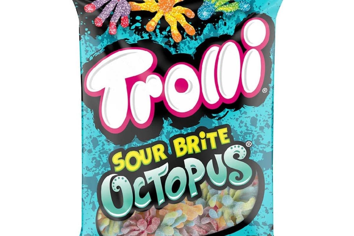 Bonbons Trolli Sour Brite au poulpe, saveur originale Bonbons Trolli Sour octopus