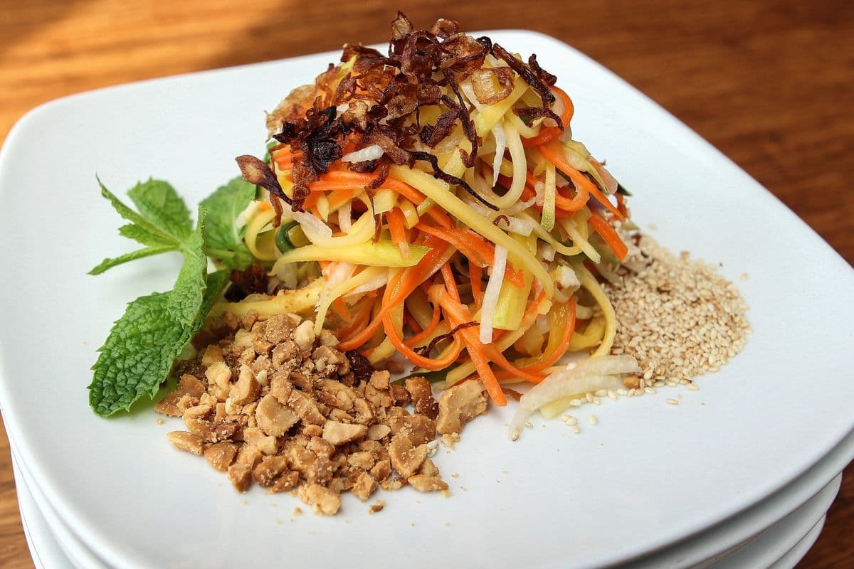 Shredded Mango Papaya Kerabu Salad