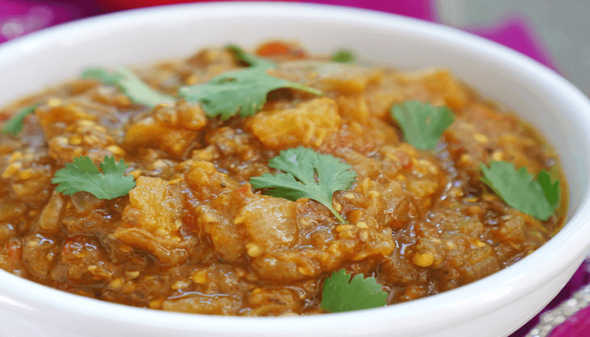 Eggplant Bharta & a butter naan