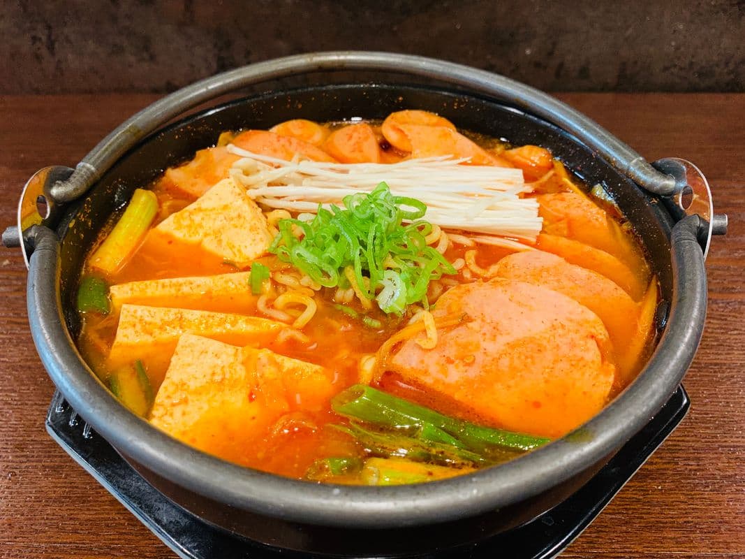 Korean Sausage Soup (Army Soup) (Boo-Dae Tang)