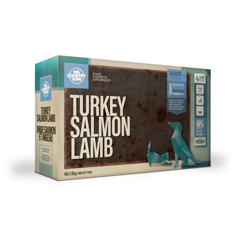 Big Country Raw Turkey Salmon Lamb Blend Carton - Carton - 4 x 1 lb