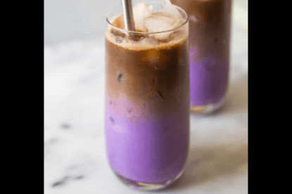 Ube Coconut iced coffee