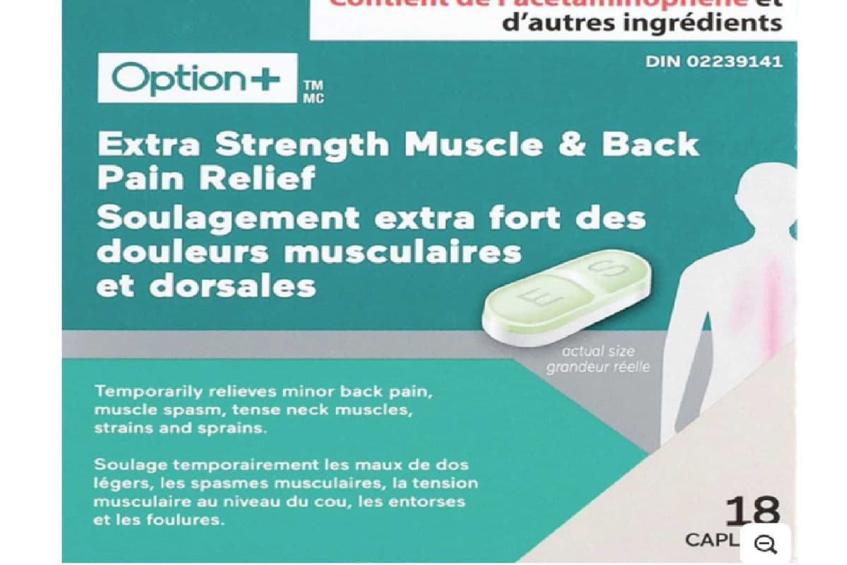 OPTION+ MUSCLE and BACK PAIN AND RELIEF 18 PACK (18 TABLETS )