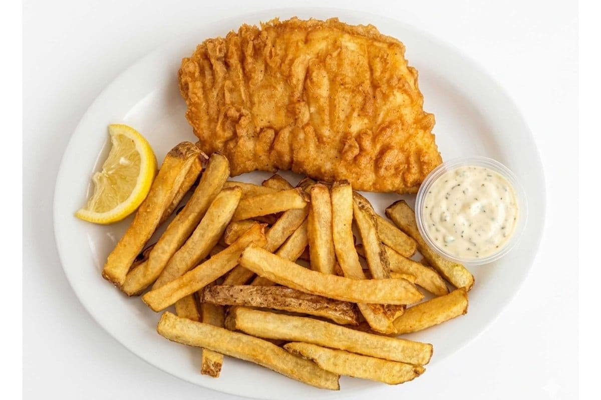 1 PC Halibut and fresh cut fries (950 Cal)