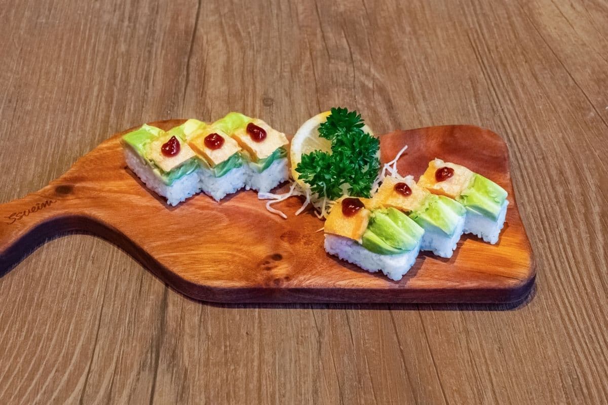 Yam and Avocado Oshi Sushi