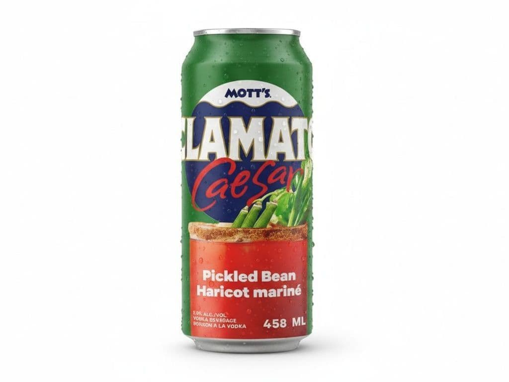 Motts Clamato Caesar - Pickled Bean, Individual 458ml can (5.5% ABV)