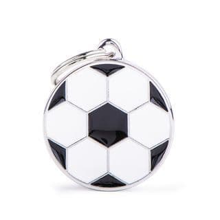 MyFamily Big Round Soccer Ball Engraved ID Tag