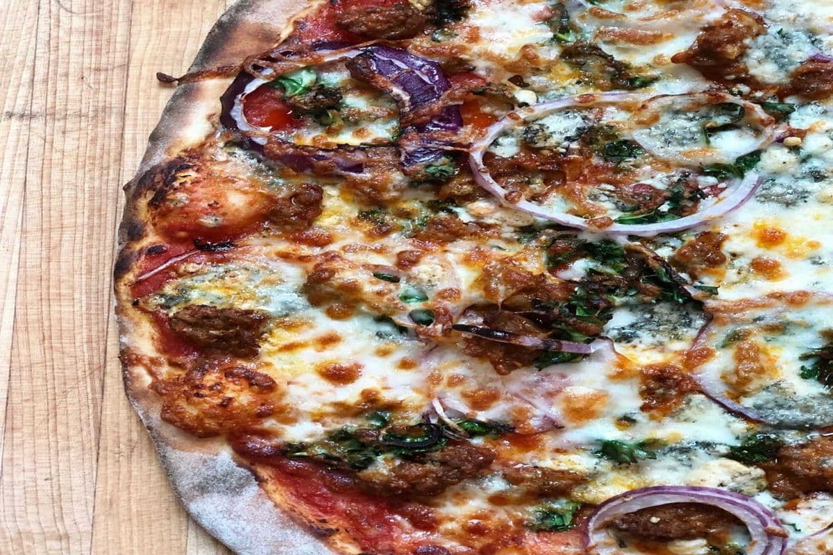 Lamb and Blue Cheese Pizza