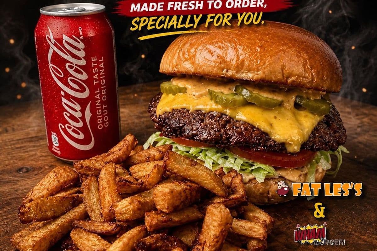 Combo Number 15 - Wham Burger!, Fries, and Canned Drink