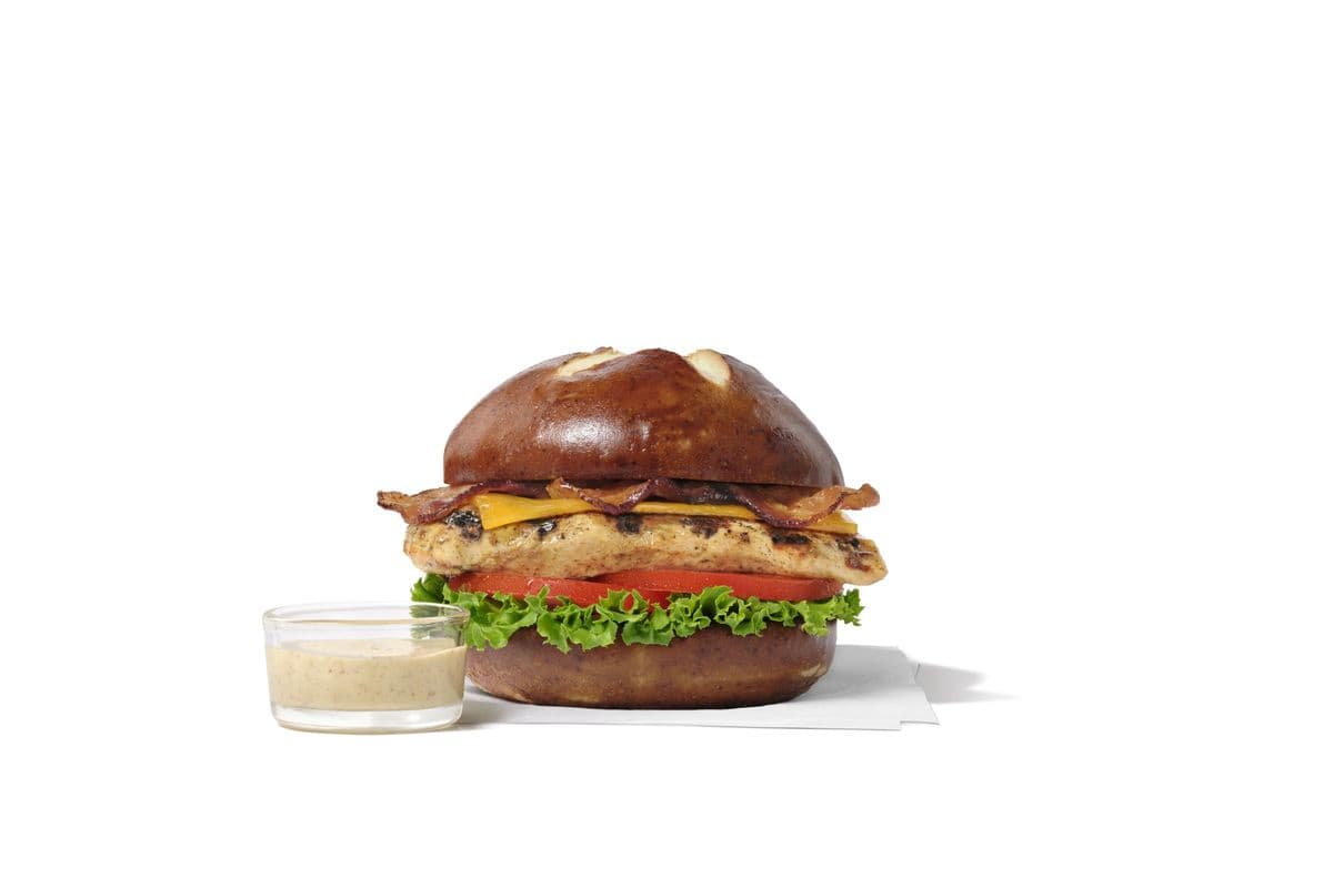 Pretzel Cheddar Club Sandwich with Chick-fil-A Grilled Filet