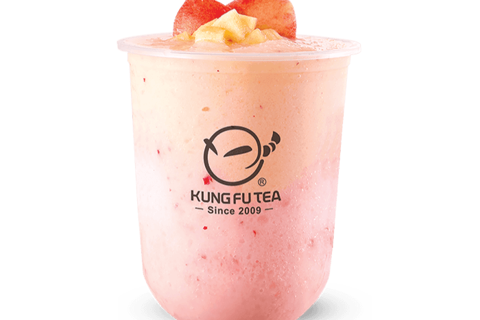 G7. Frappé yogourt à la pêche (perles non-disponible) / Peach Yogurt Slush (pearls not available)