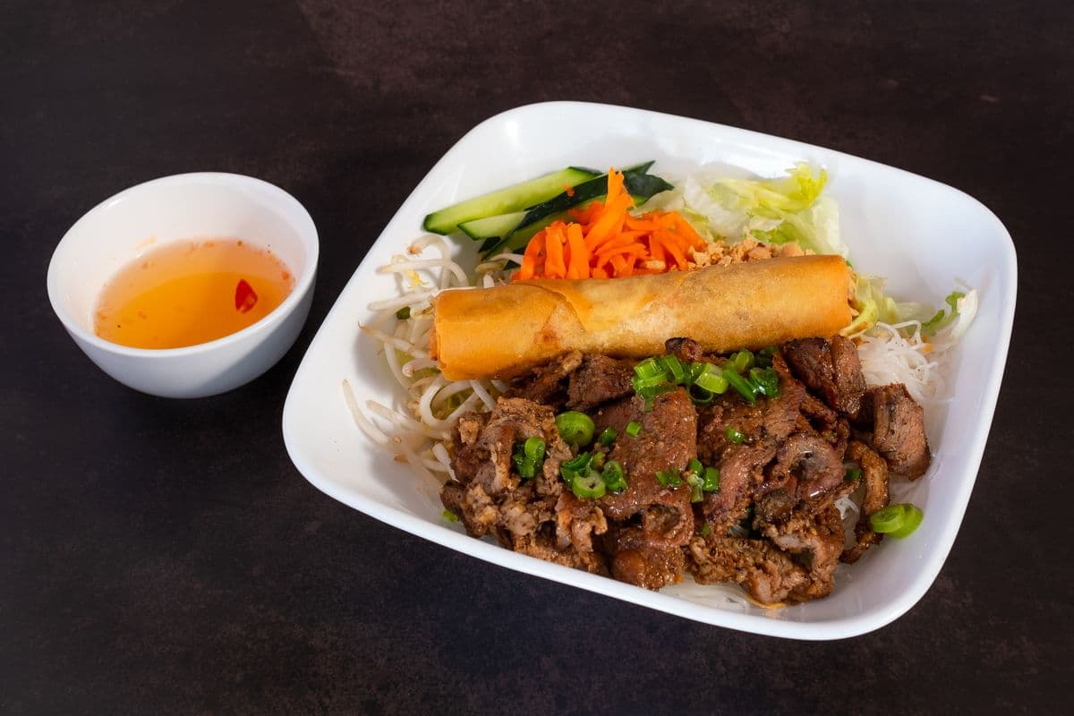 B3. Grilled Pork Slice and Fried Roll Vermicelli - Bun Thit Nuong, Cha Gio