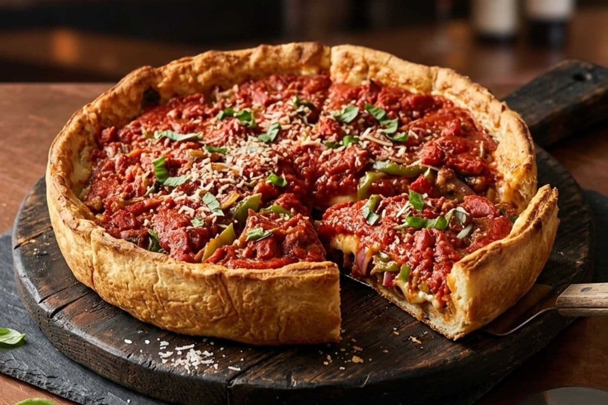 Vegetarian Chicago Deep Dish Pizza