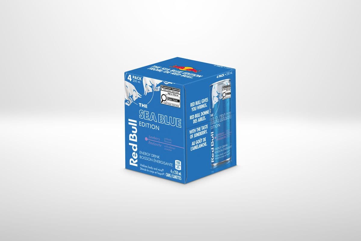 Red Bull Energy Drink Sea Blue Edition 250 ml (4 Pack)