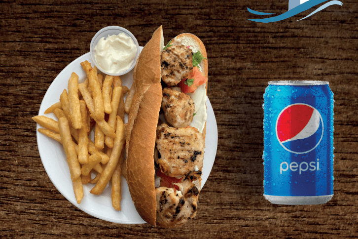 Trio sandwich baguette au poulet / Chicken Baguette Sandwich Trio