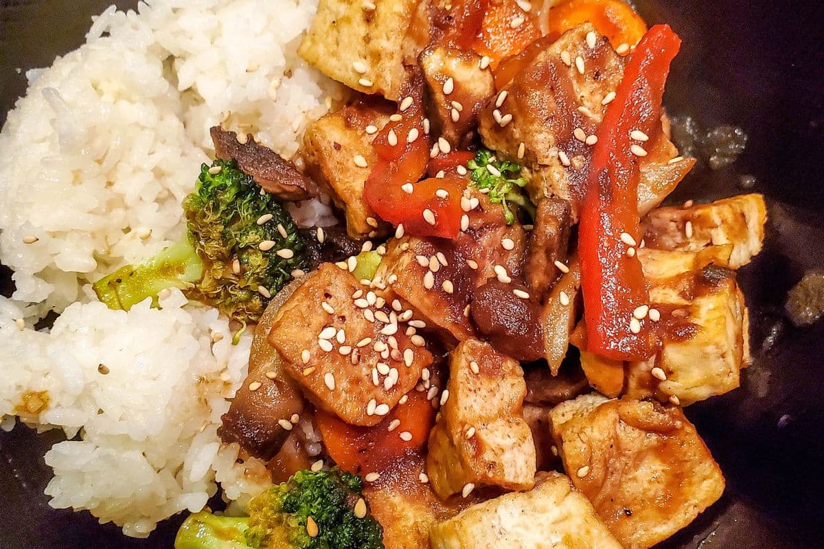 Tofu Vegetable Rice Bowl