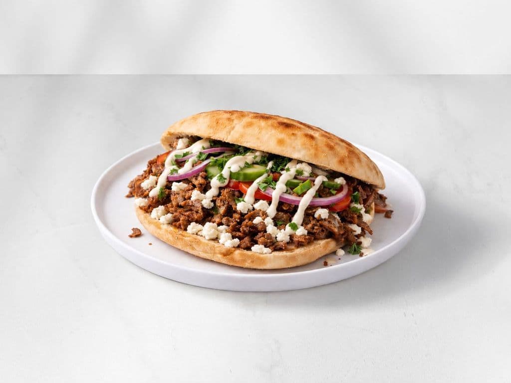 Feta Cheese Beef Shawarma (Doner) Sandwich