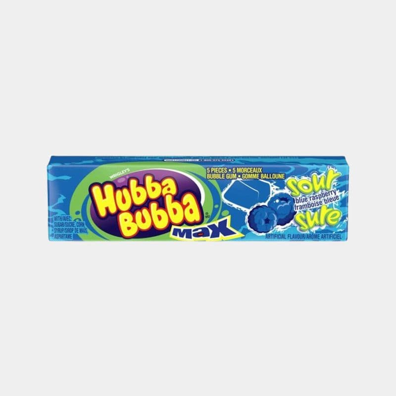 Hubba Bubba Max Sour Blue Raspberry Gum (5 Units)