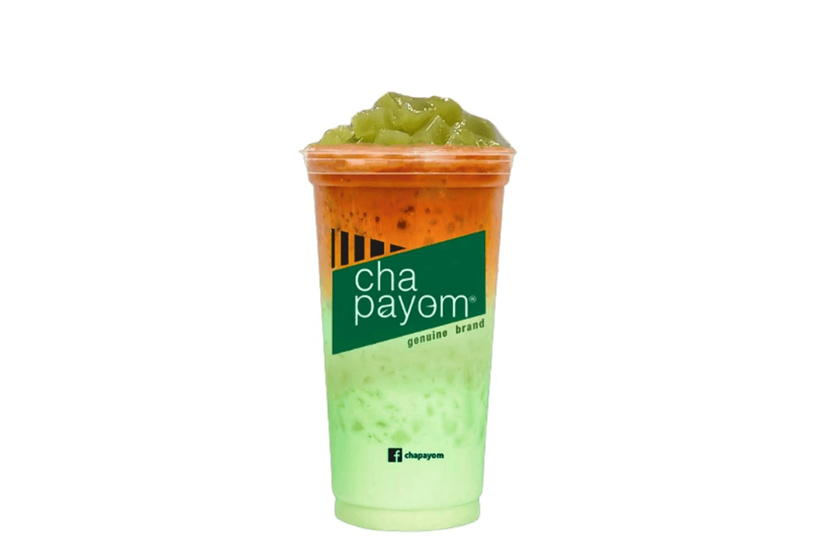 Pandan Thai Milk Tea with Pandan Mochi