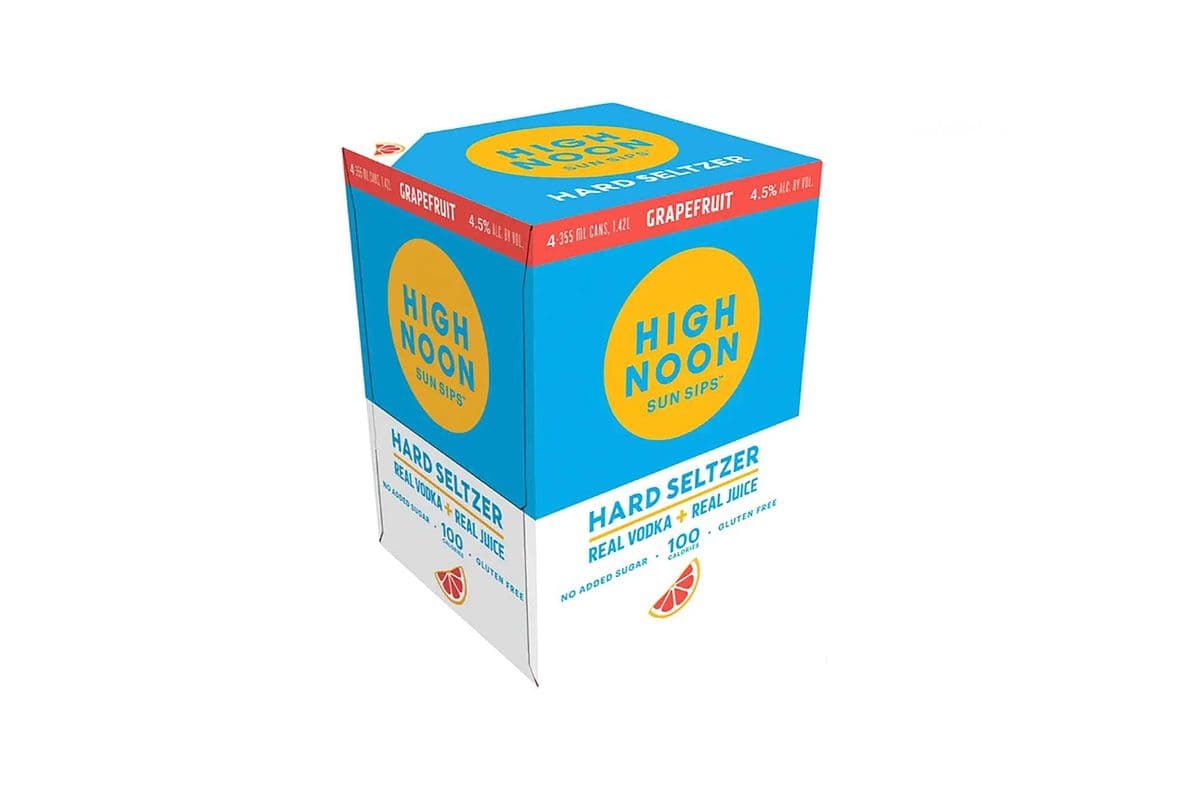 High Noon Sun Sips Hard Seltzer, Grapefruit (4 x 355ml)