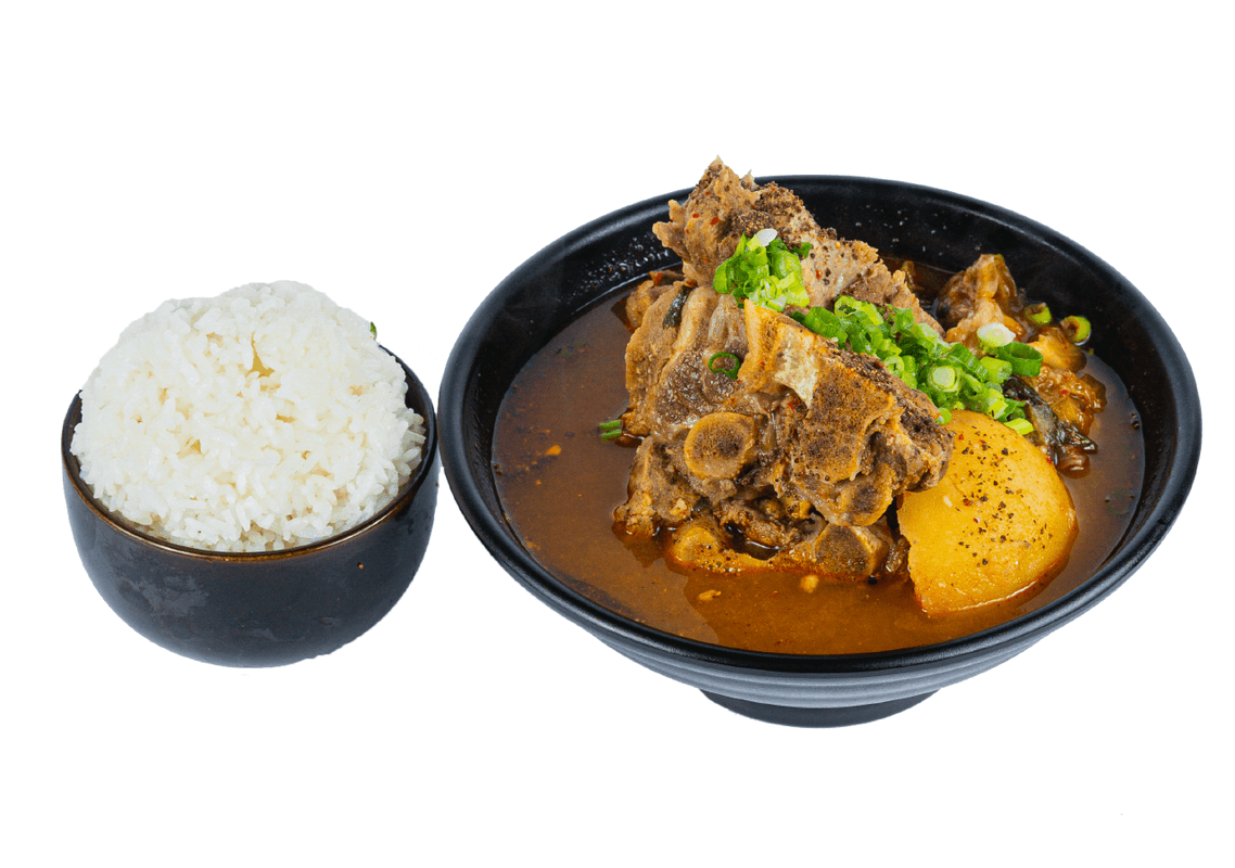 Pork Bone Soup with rice bowl감자탕